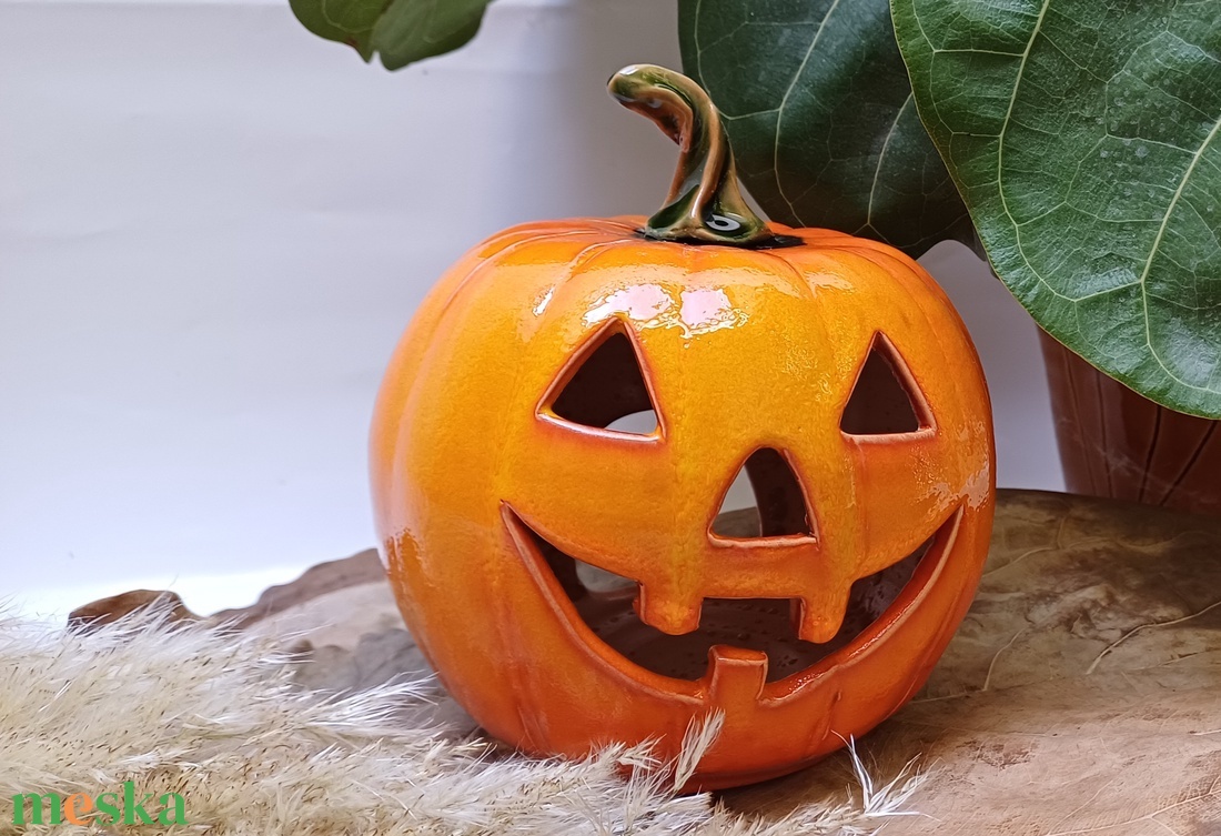 Kerámia tökfej - otthon & életmód - dekoráció - halloween - halloweeni figurák - Meska.hu
