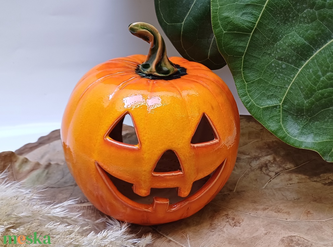 Kerámia tökfej - otthon & életmód - dekoráció - halloween - halloweeni figurák - Meska.hu