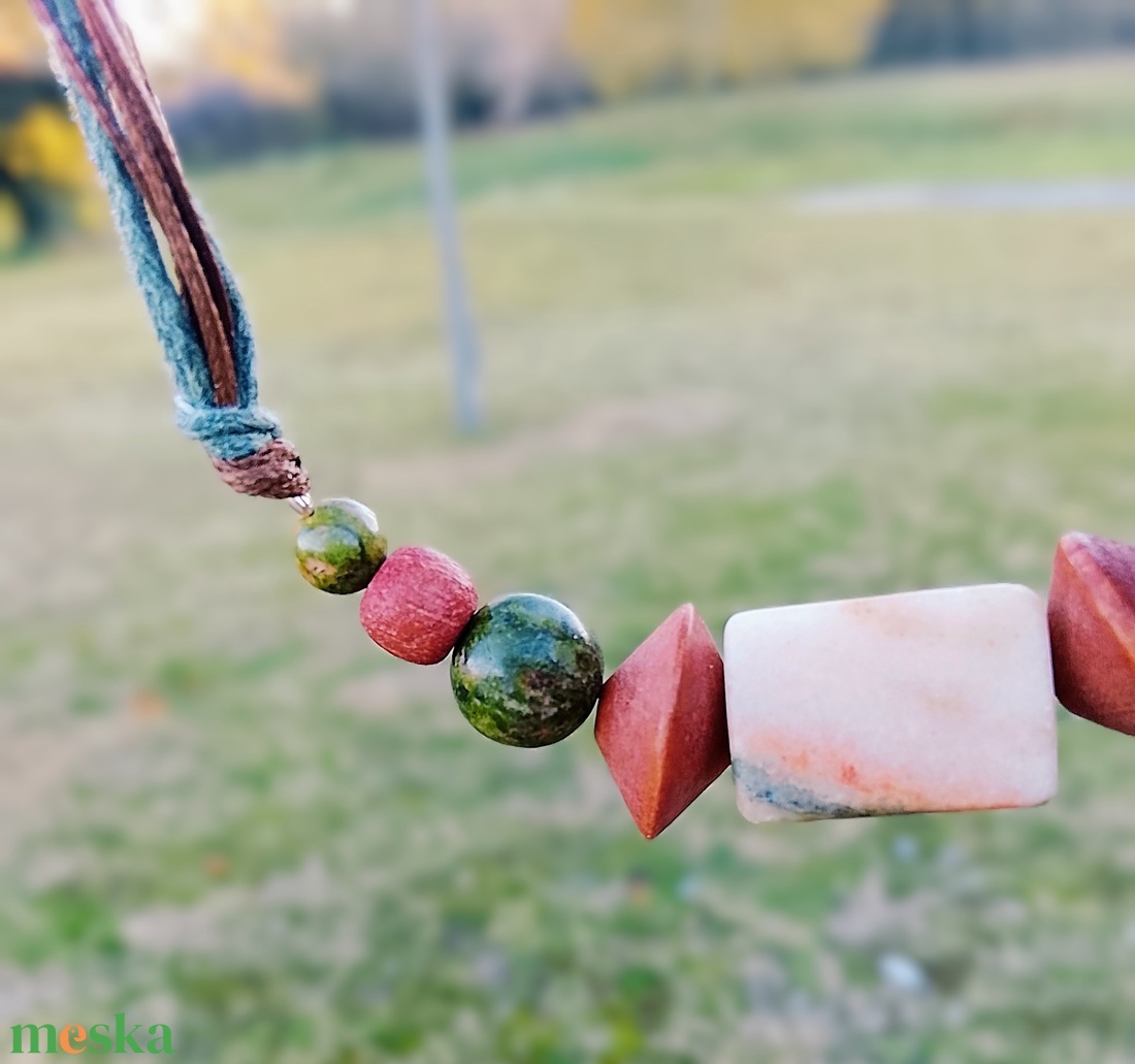 Unakit, fagyöngy köves nyaklánc, nyakék  - ékszer - nyaklánc - gyöngyös nyaklánc - Meska.hu