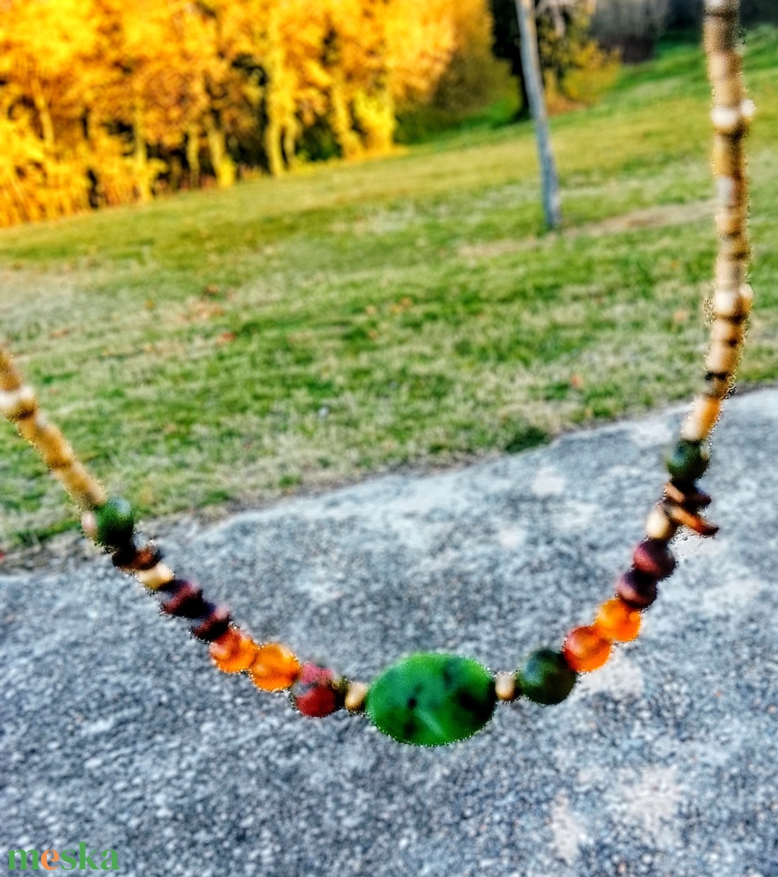 Fagyöngy és ásványköves nyaklánc  - ékszer - nyaklánc - gyöngyös nyaklánc - Meska.hu