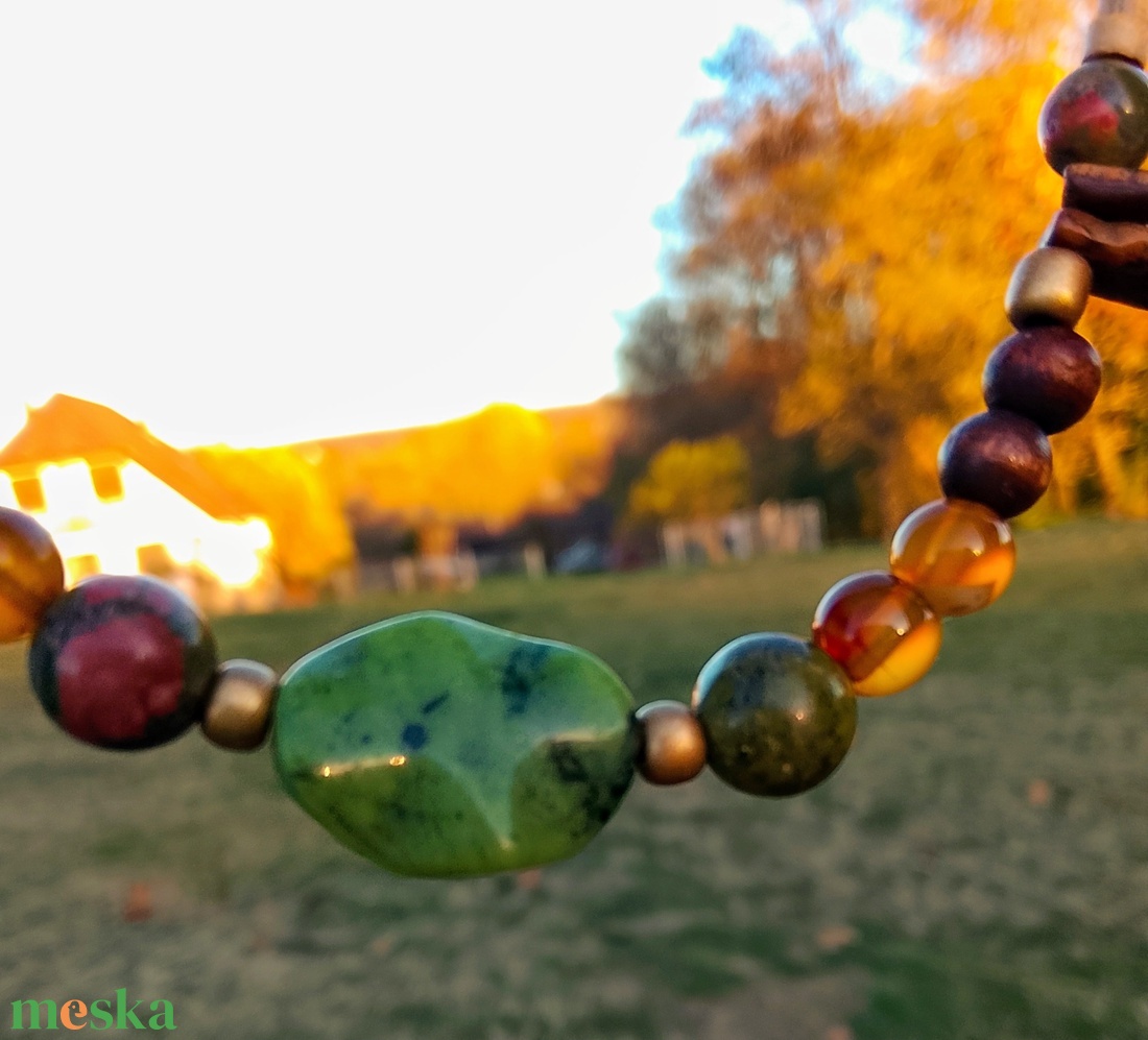 Fagyöngy és ásványköves nyaklánc  - ékszer - nyaklánc - gyöngyös nyaklánc - Meska.hu