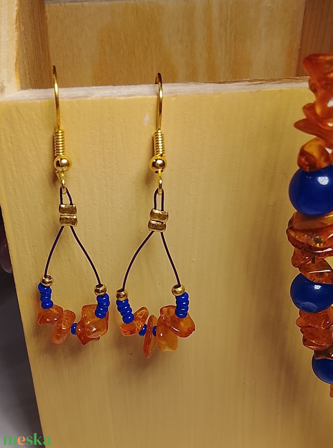 Fülbevaló ásvánnyal  - ékszer - fülbevaló - lógó fülbevaló - Meska.hu