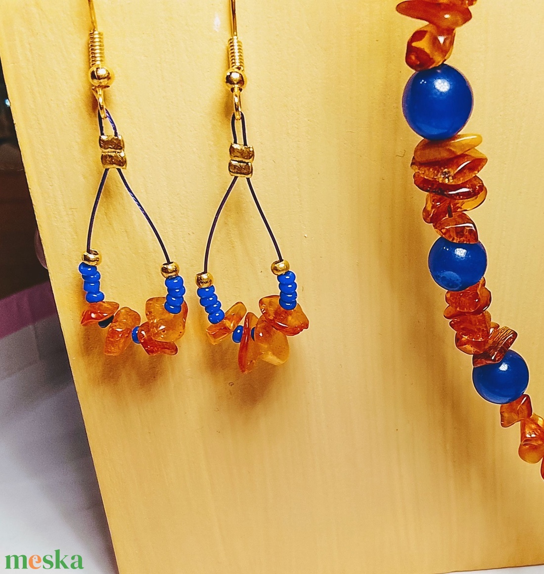 Fülbevaló ásvánnyal  - ékszer - fülbevaló - lógó fülbevaló - Meska.hu