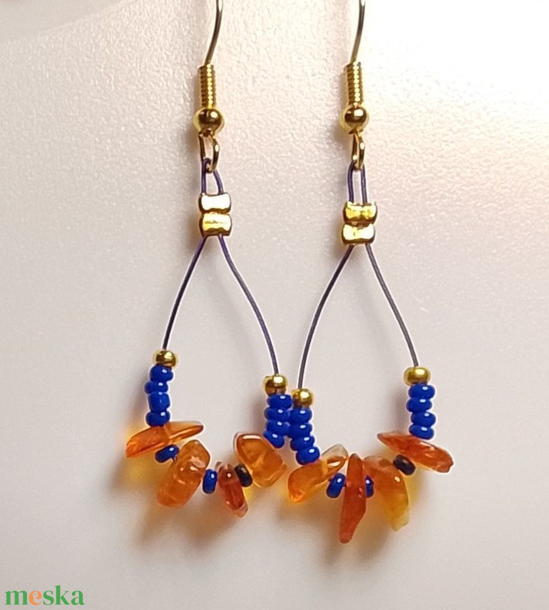 Fülbevaló ásvánnyal  - ékszer - fülbevaló - lógó fülbevaló - Meska.hu