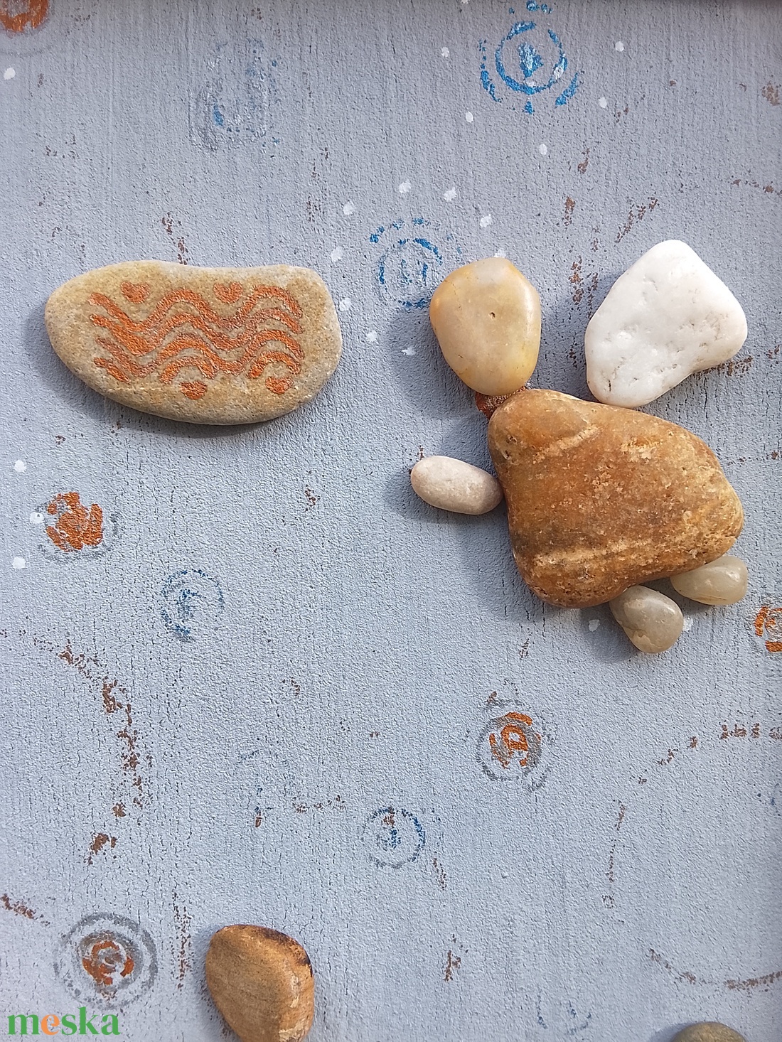 Angyalka kőkép - otthon & életmód - dekoráció - kép & falikép - kavics kép - Meska.hu