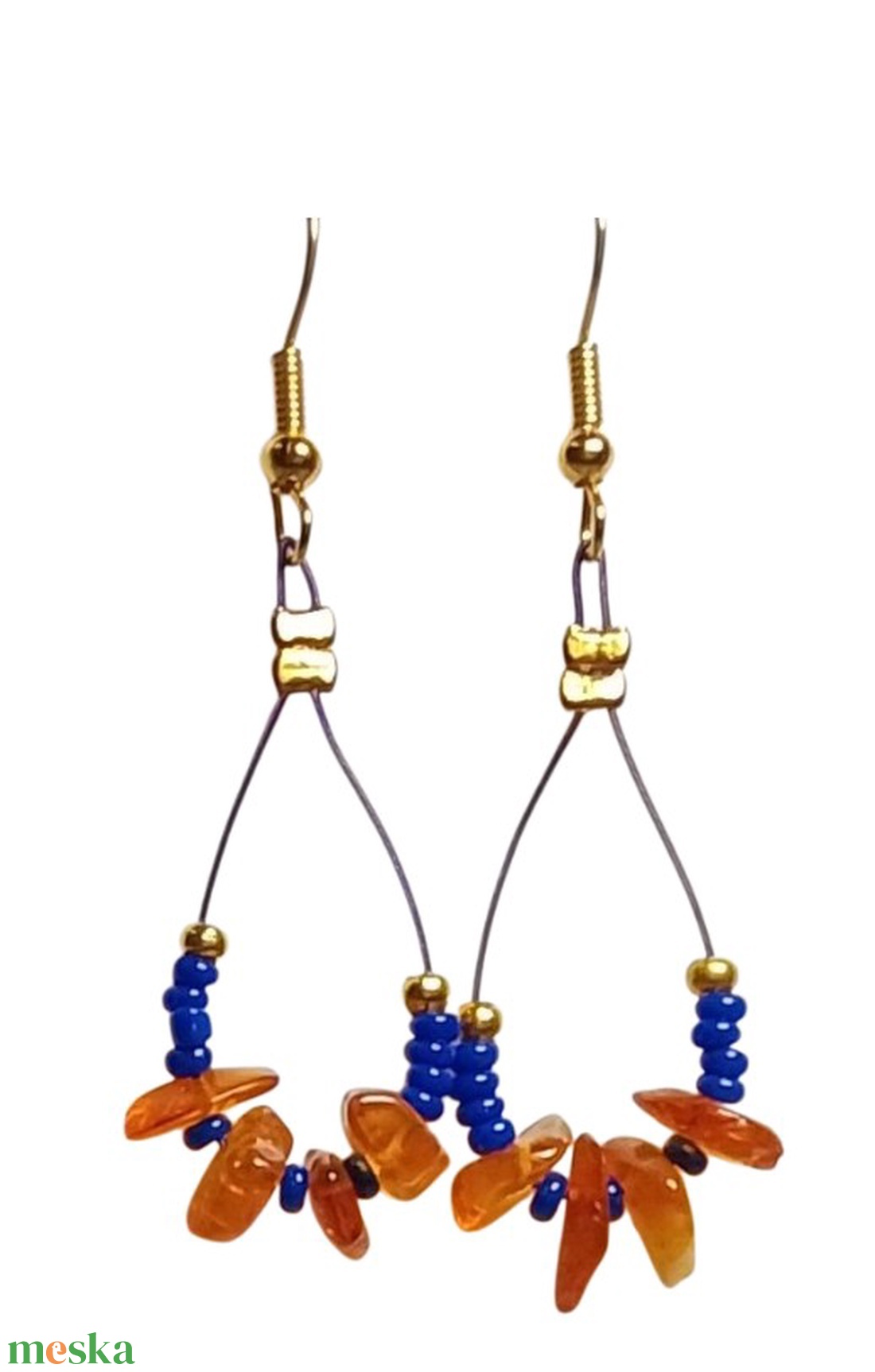 Fülbevaló ásvánnyal  - ékszer - fülbevaló - lógó fülbevaló - Meska.hu