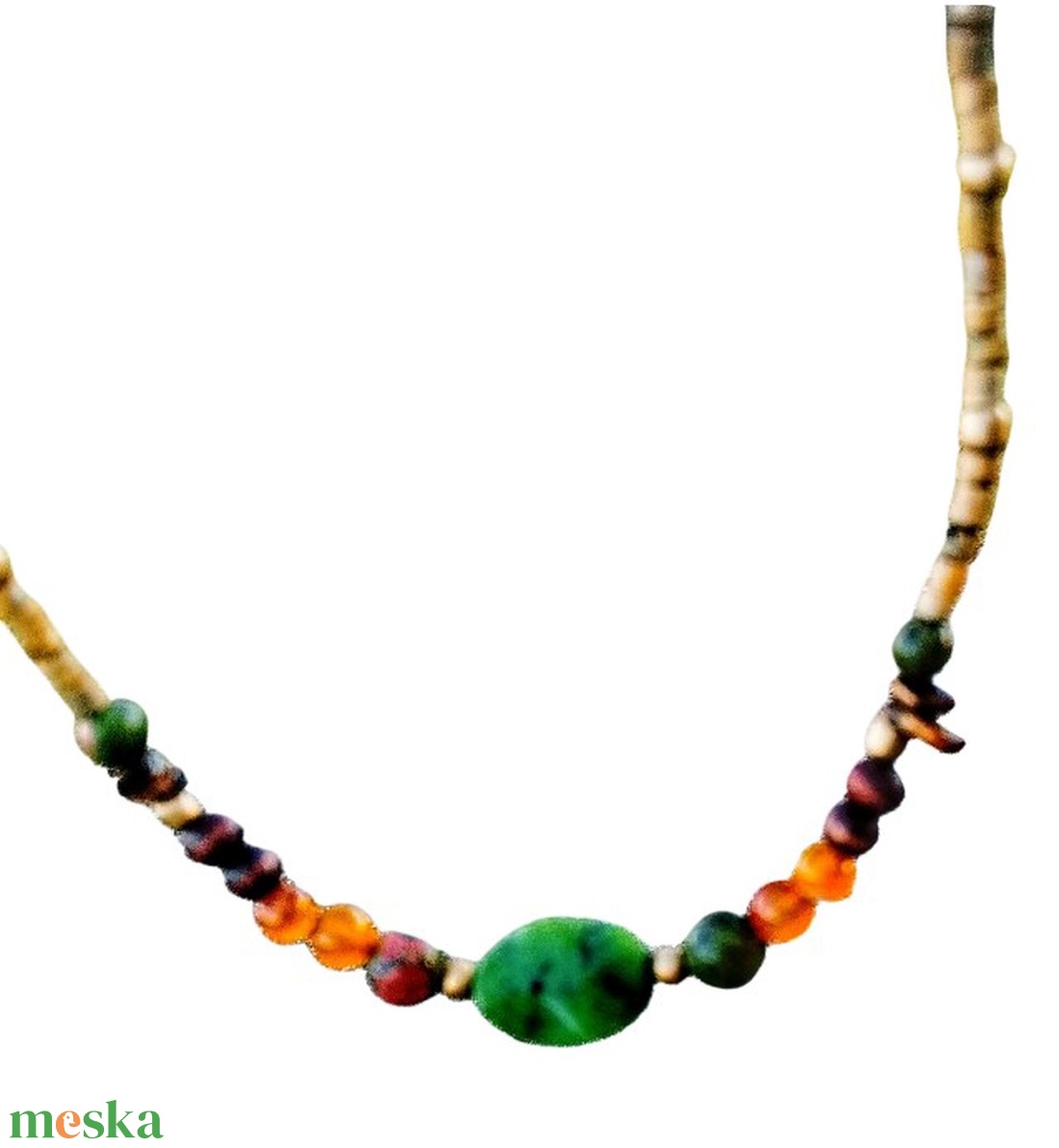 Fagyöngy és ásványköves nyaklánc  - ékszer - nyaklánc - gyöngyös nyaklánc - Meska.hu