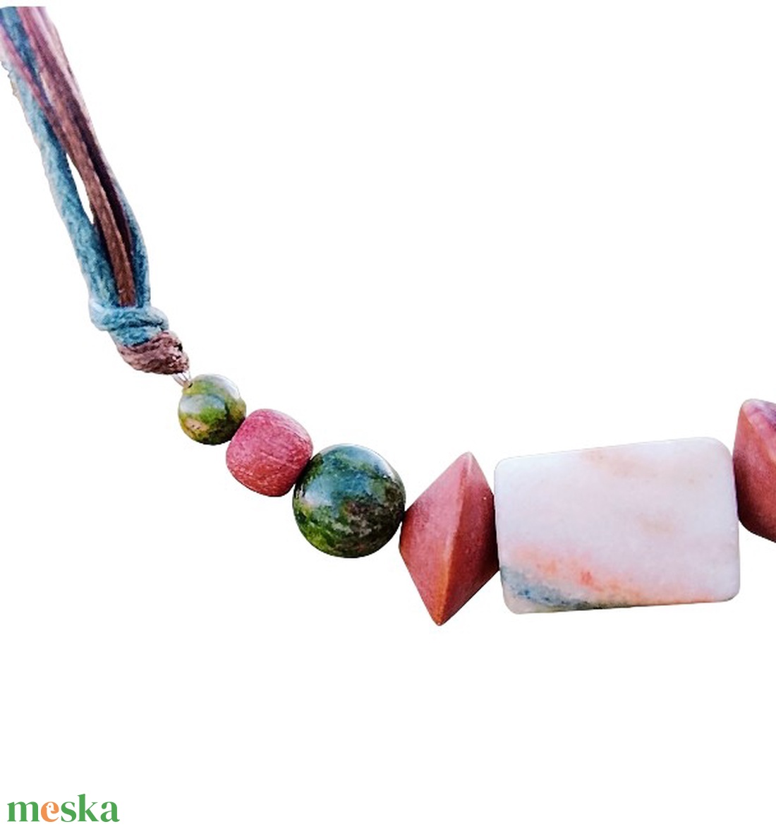 Unakit, fagyöngy köves nyaklánc, nyakék  - ékszer - nyaklánc - gyöngyös nyaklánc - Meska.hu