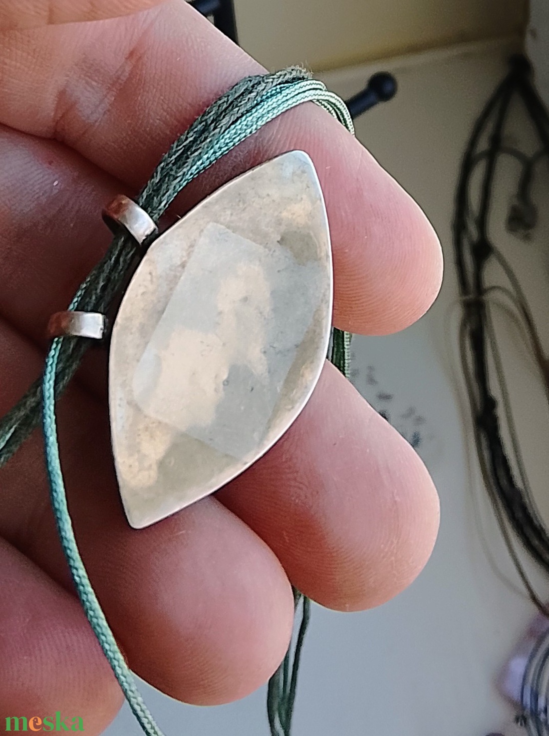 Ezüst medálos nyaklánc - ékszer - nyaklánc - gyöngyös nyaklánc - Meska.hu