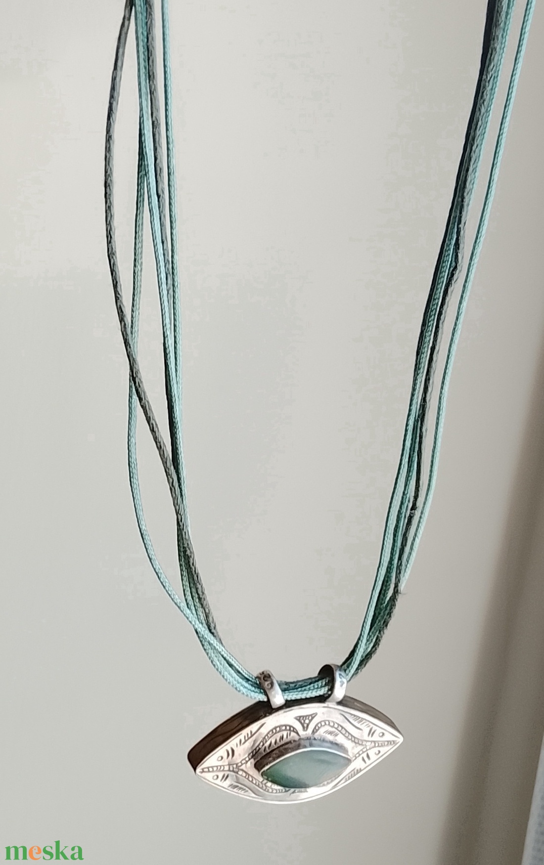 Ezüst medálos nyaklánc - ékszer - nyaklánc - gyöngyös nyaklánc - Meska.hu