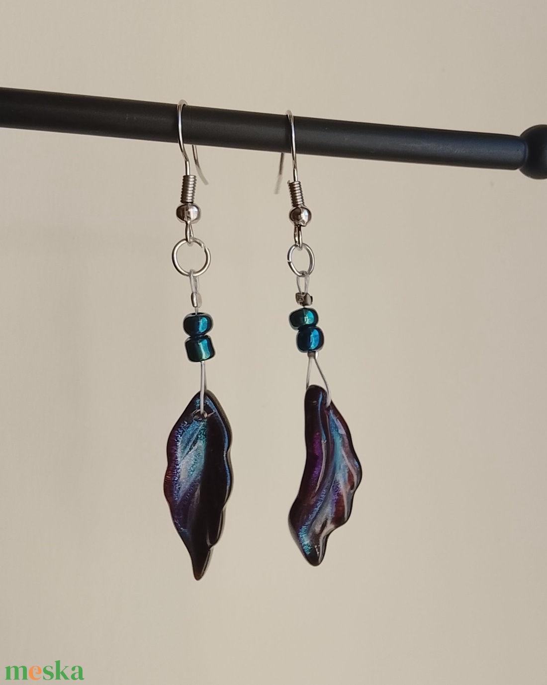 Levél fülbevaló  - ékszer - fülbevaló - lógó fülbevaló - Meska.hu