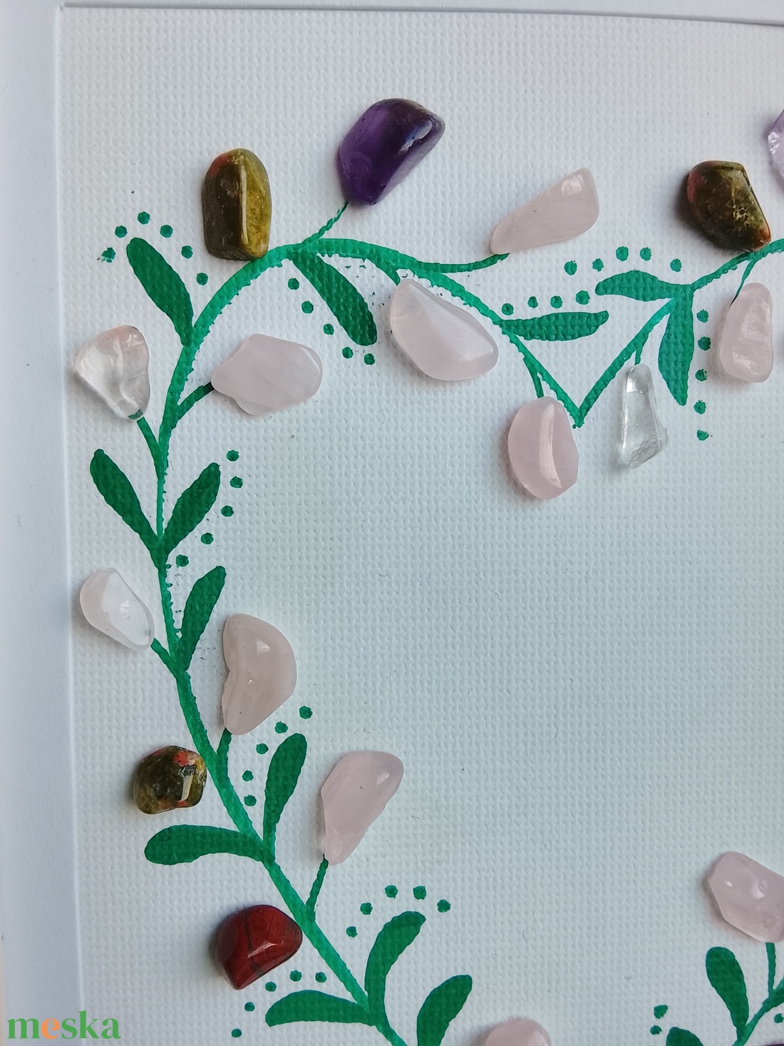 Szívecske mintás kép - ékszer - nyaklánc - gyöngyös nyaklánc - Meska.hu