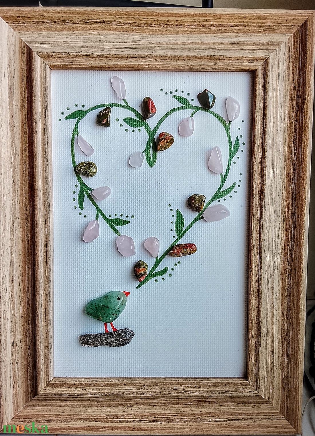 Madárka -  ásvány kép - ékszer - nyaklánc - gyöngyös nyaklánc - Meska.hu