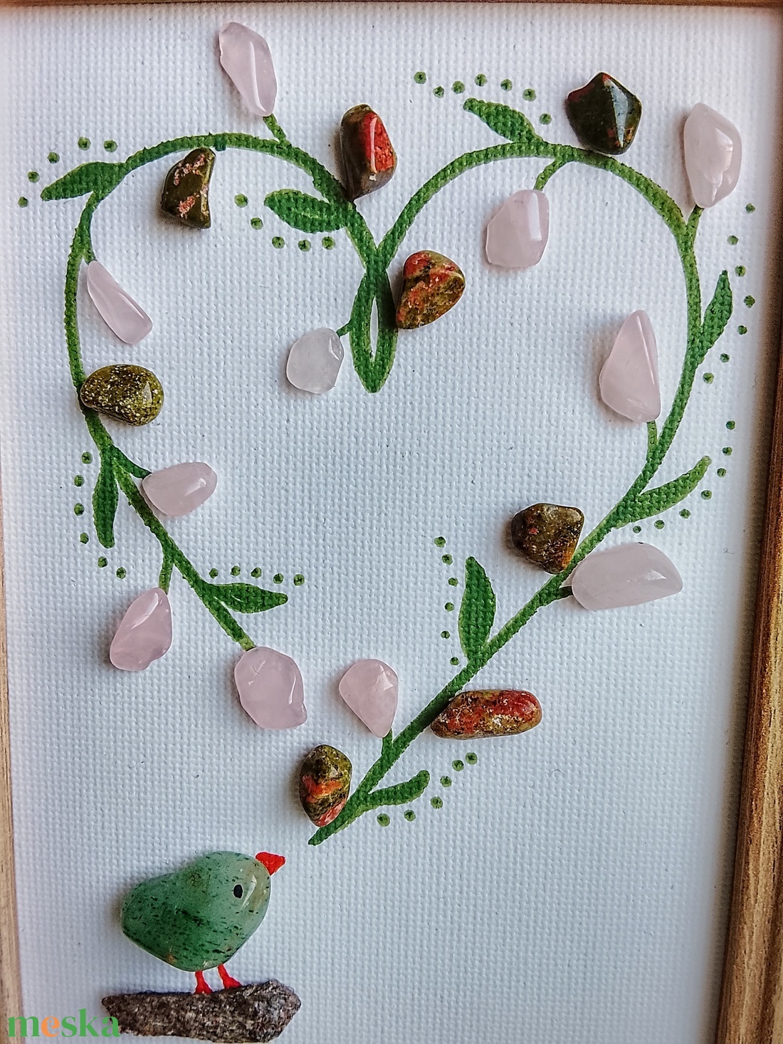 Madárka -  ásvány kép - ékszer - nyaklánc - gyöngyös nyaklánc - Meska.hu