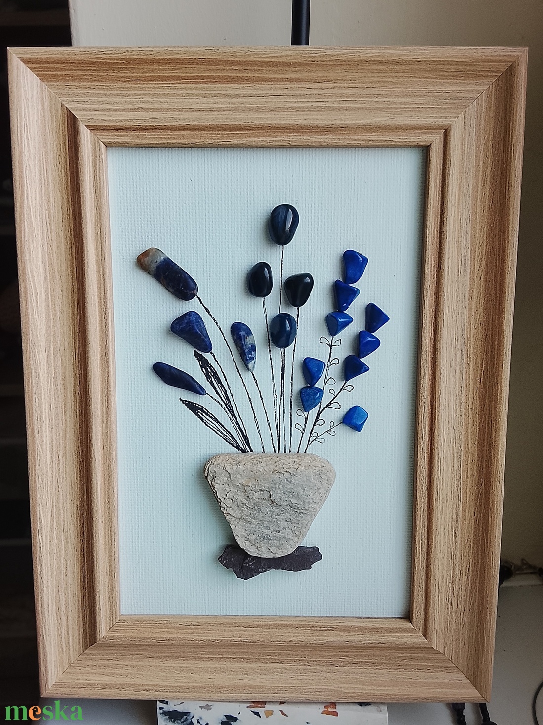 Cserepes virág ásvány kép - ékszer - nyaklánc - gyöngyös nyaklánc - Meska.hu