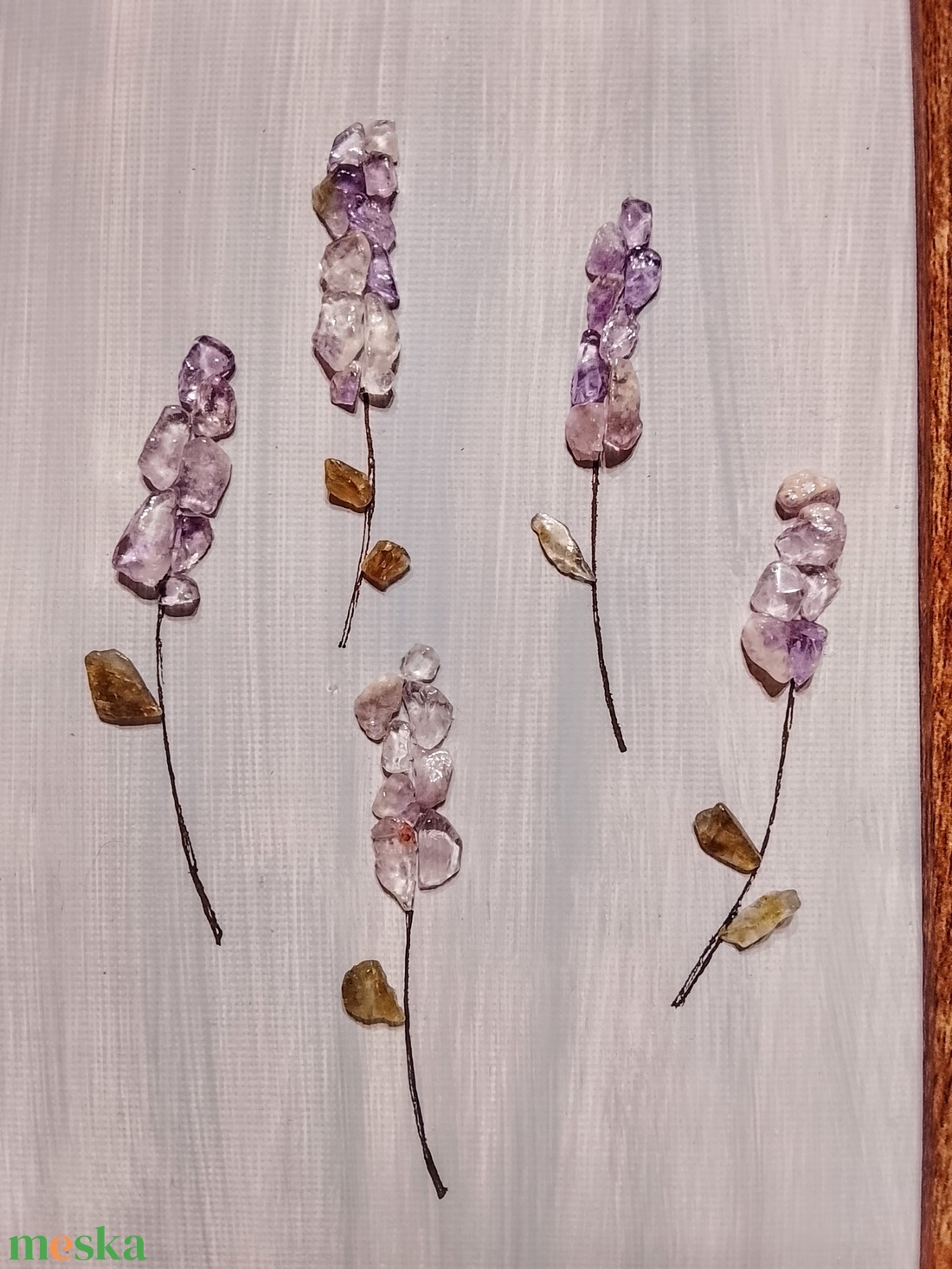 Levendulás falikép ametiszt ásványból - otthon & életmód - dekoráció - kép & falikép - kavics kép - Meska.hu