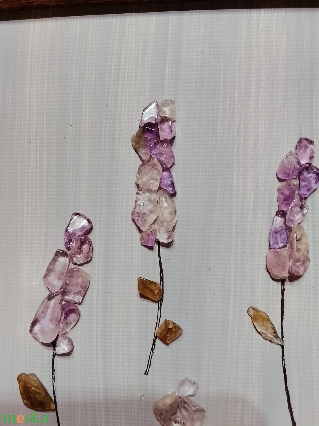 Levendulás falikép ametiszt ásványból - otthon & életmód - dekoráció - kép & falikép - kavics kép - Meska.hu