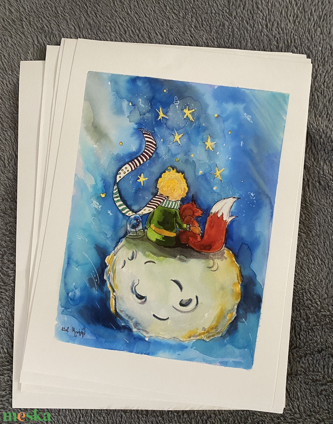 Kisherceg print A/4 méretben - művészet - festmény - akvarell - Meska.hu