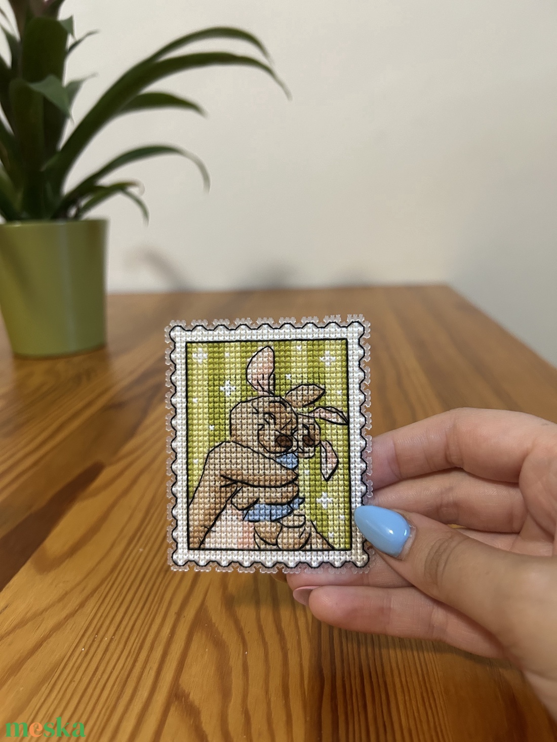 Kanga és Zsebibaba keresztszemes hűtőmágnes - otthon & életmód - konyhafelszerelés, tálalás - konyhai dekoráció - hűtőmágnes - Meska.hu