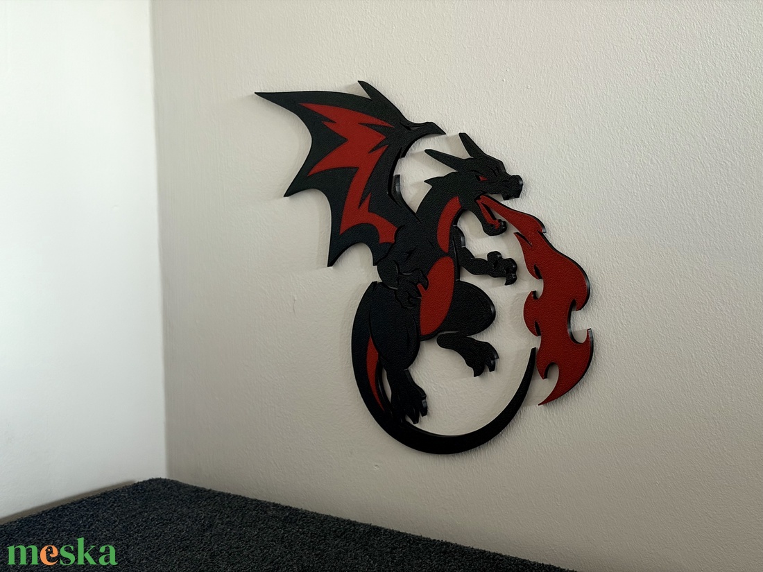 Charizard fali dísz - otthon & életmód - dekoráció - fali és függő dekoráció - álomfogó - Meska.hu