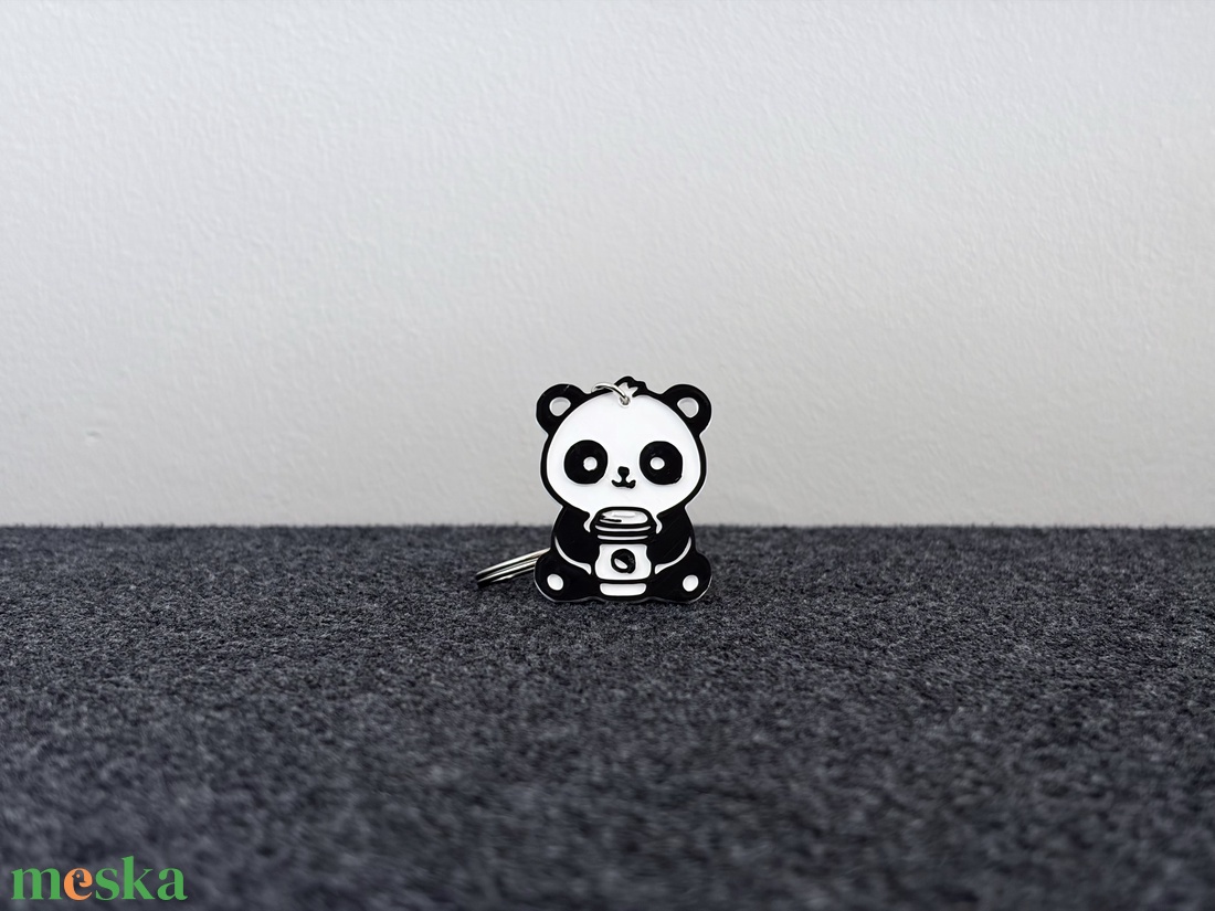 Coffee Panda Kulcstartó � A napindító kedvesség - táska & tok - kulcstartó & táskadísz - kulcstartó - Meska.hu