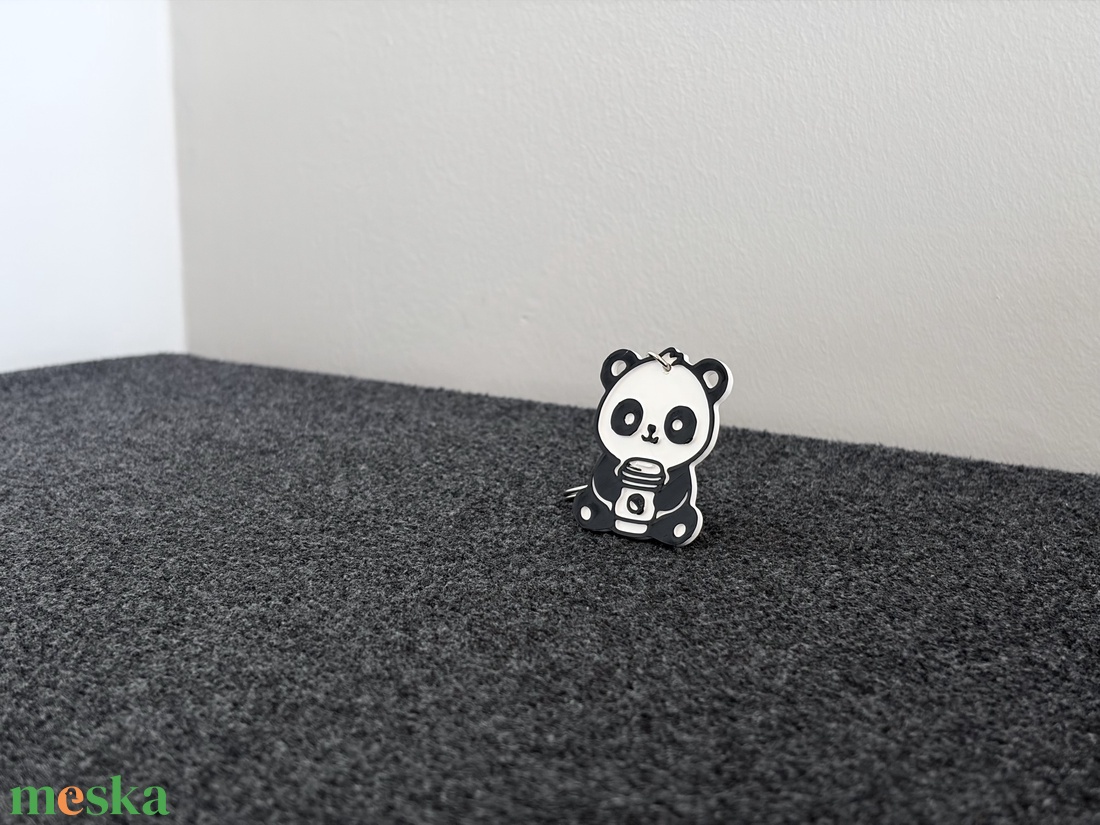 Coffee Panda Kulcstartó � A napindító kedvesség - táska & tok - kulcstartó & táskadísz - kulcstartó - Meska.hu