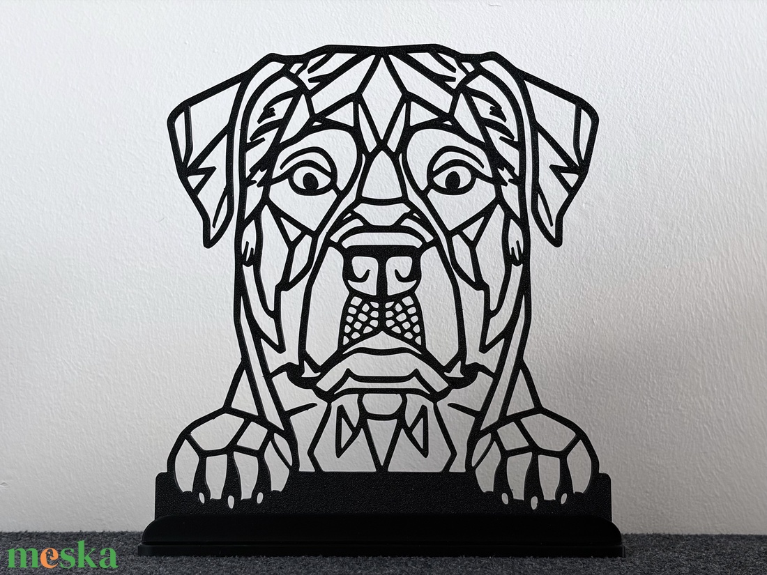 Dekoratív geometrikus Rottweiler - Modern elegancia kutyabarátoknak - otthon & életmód - dekoráció - asztal és polc dekoráció - asztaldísz - Meska.hu