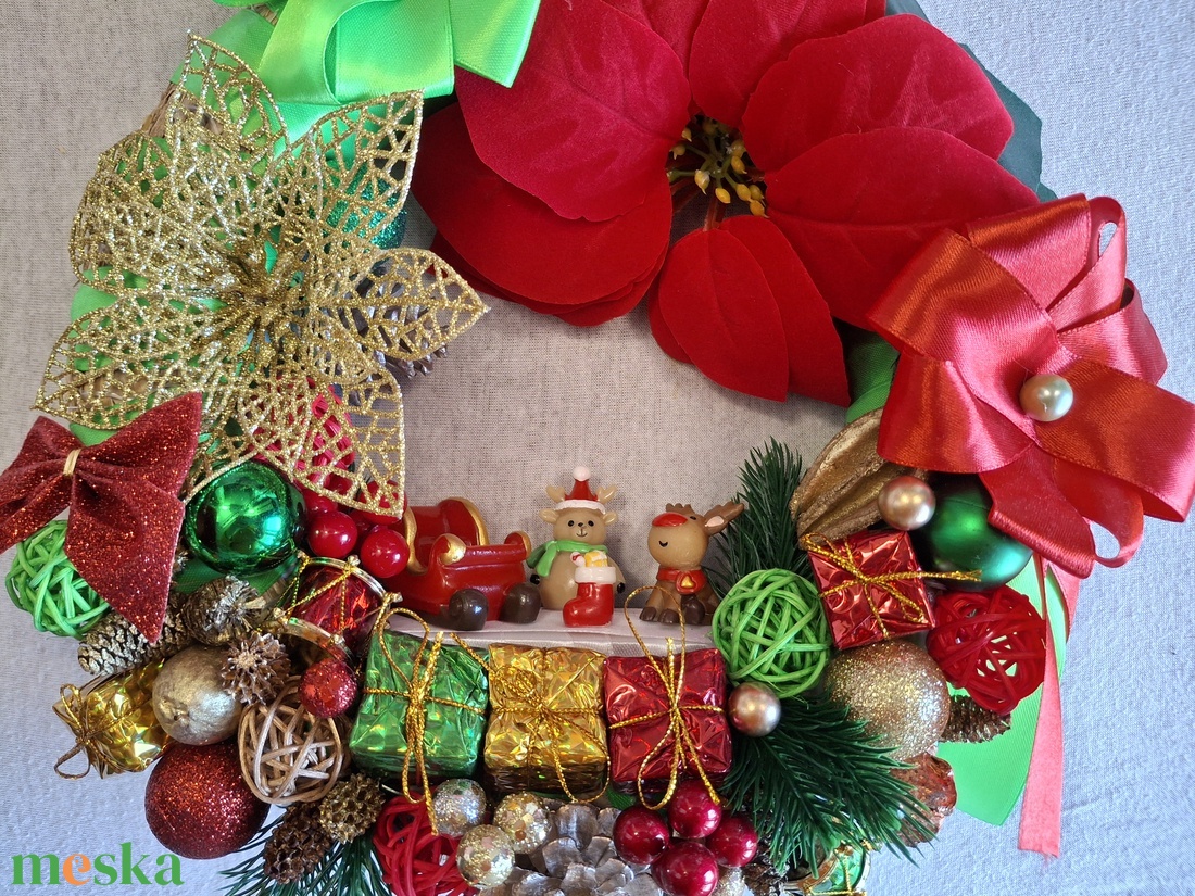 Karácsony szarvaséknál - karácsony - karácsonyi lakásdekoráció - karácsonyi ajtódíszek - Meska.hu