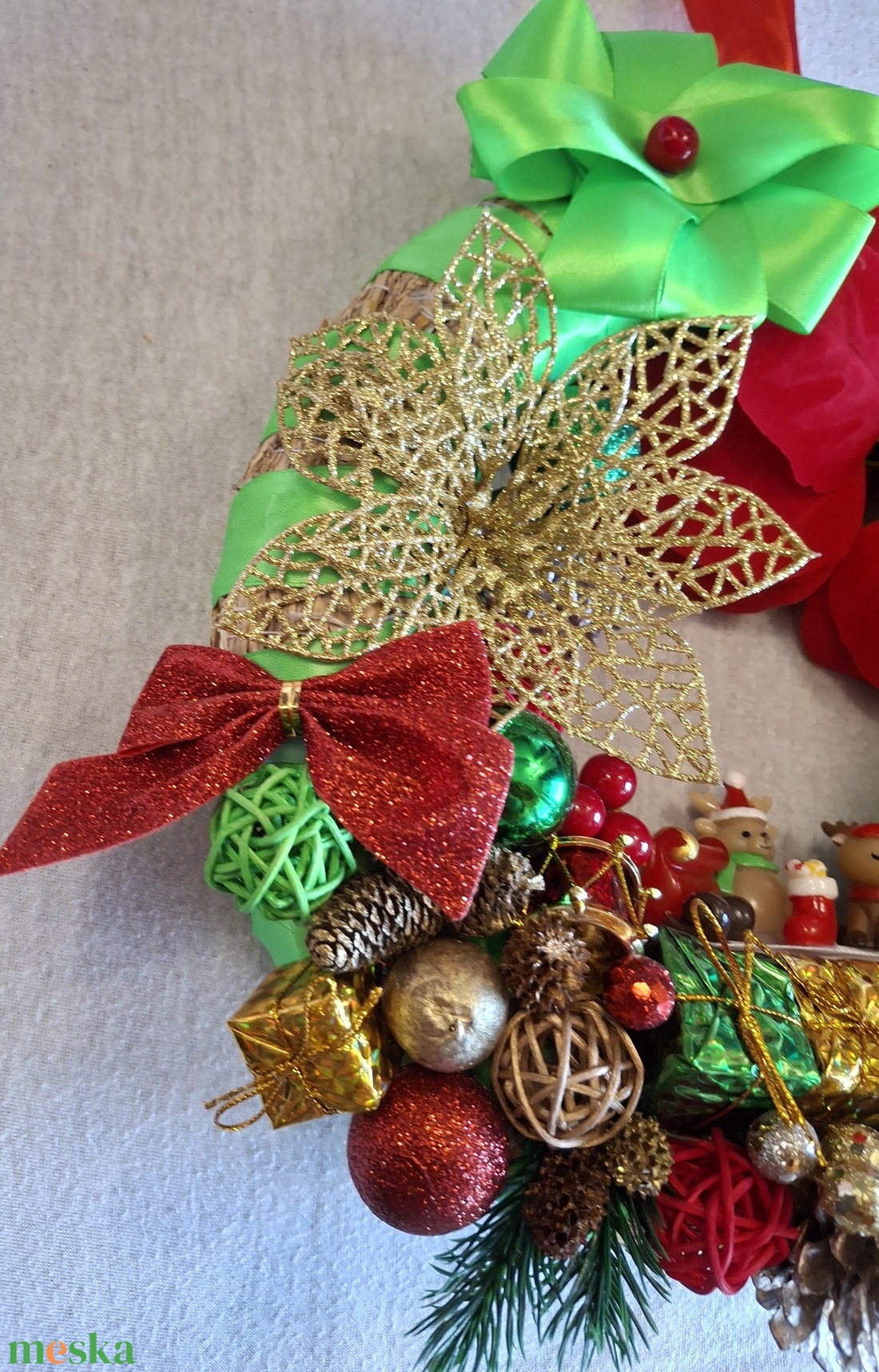 Karácsony szarvaséknál - karácsony - karácsonyi lakásdekoráció - karácsonyi ajtódíszek - Meska.hu