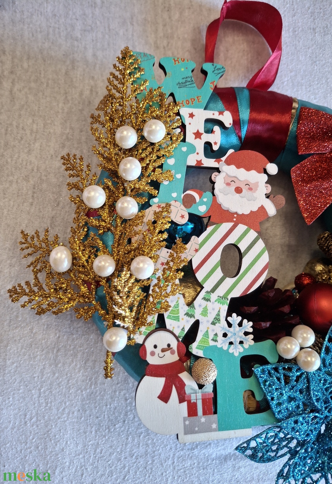 Karácsonyi üdvözlet - karácsony - karácsonyi lakásdekoráció - karácsonyi ajtódíszek - Meska.hu