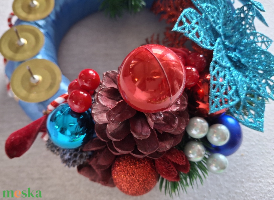 Kék-piros adventi koszorú - karácsony - adventi díszek - adventi koszorú - Meska.hu Kék-piros adventi koszorú - karácsony - adventi díszek - adventi koszorú - Meska.hu