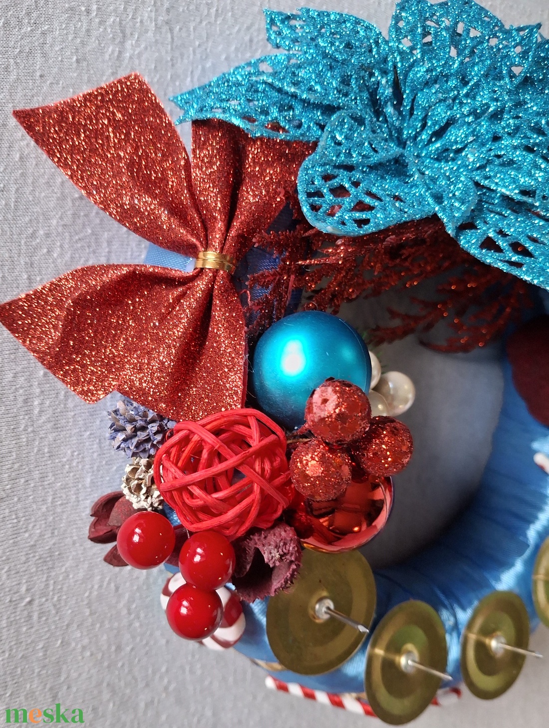Kék-piros adventi koszorú - karácsony - adventi díszek - adventi koszorú - Meska.hu Kék-piros adventi koszorú - karácsony - adventi díszek - adventi koszorú - Meska.hu