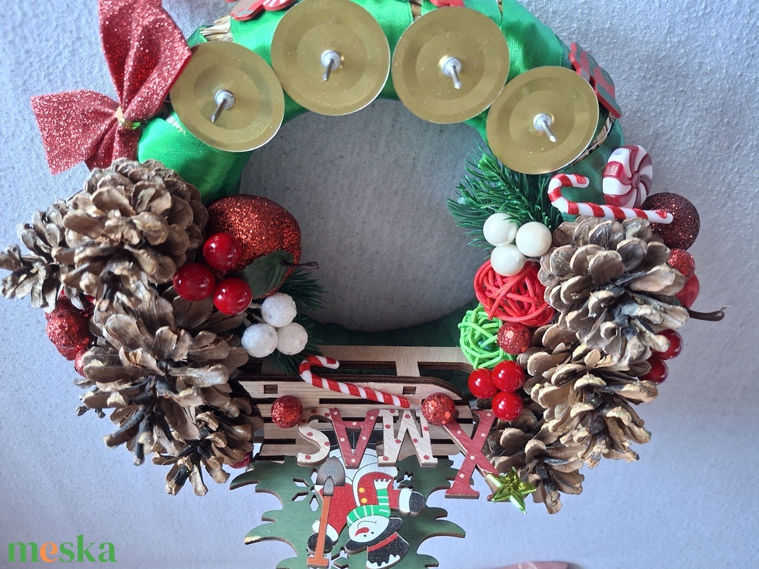 Piros-zöld adventi koszorú - karácsony - adventi díszek - adventi koszorú - Meska.hu Piros-zöld adventi koszorú - karácsony - adventi díszek - adventi koszorú - Meska.hu