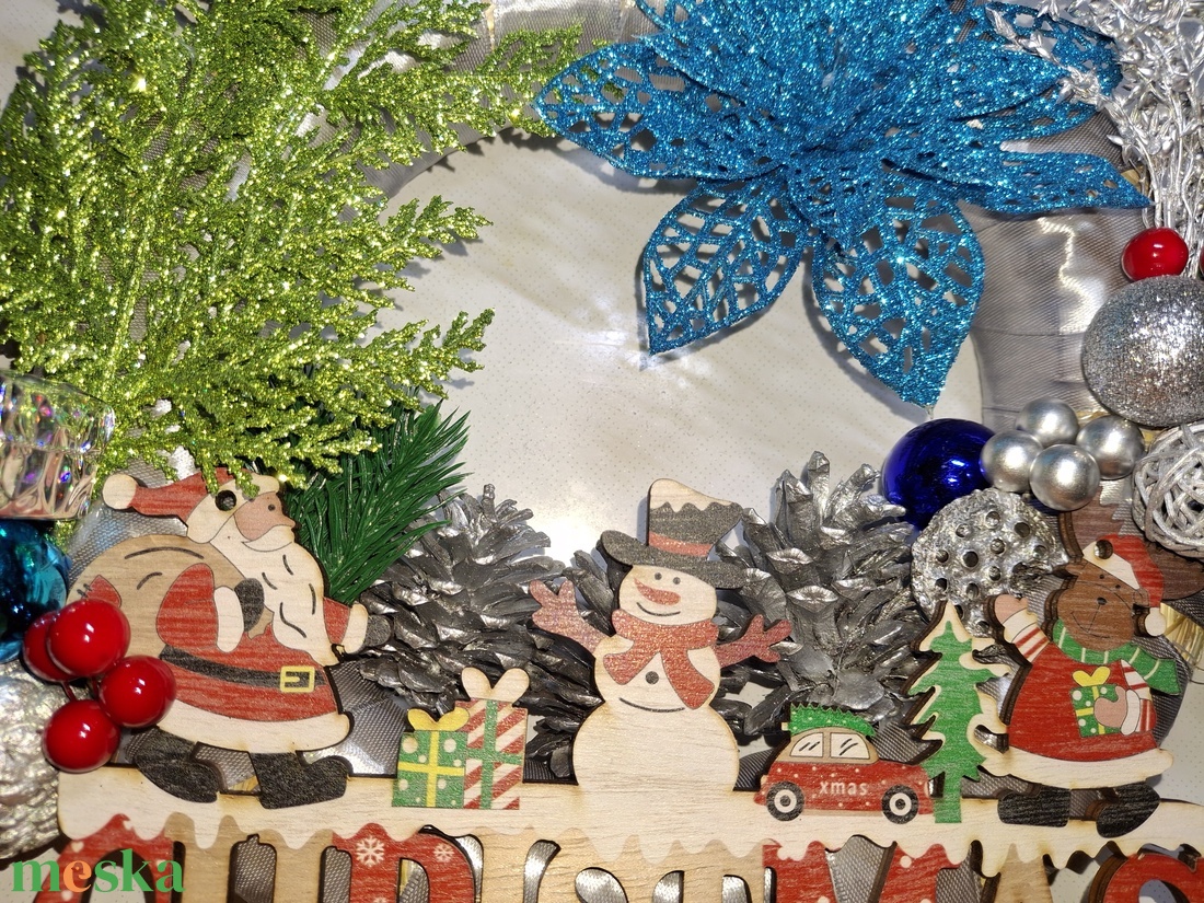 Ezüstös glitteres christmas - karácsony - karácsonyi lakásdekoráció - karácsonyi ajtódíszek - Meska.hu