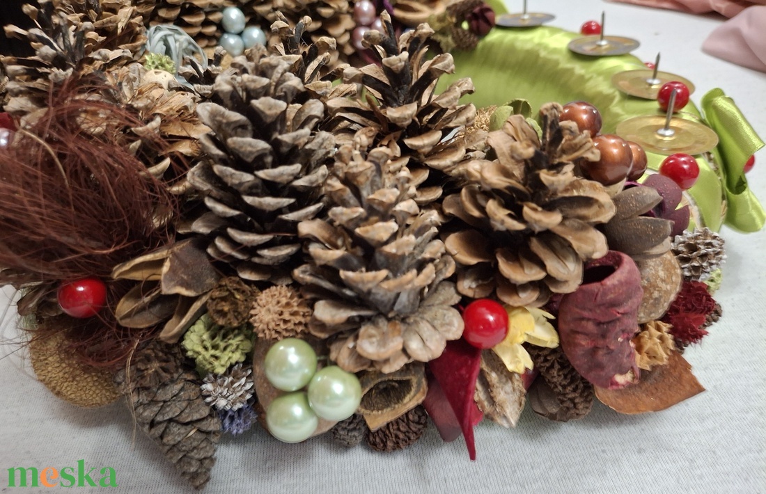 Természetes adventi koszorú - karácsony - adventi díszek - adventi koszorú - Meska.hu