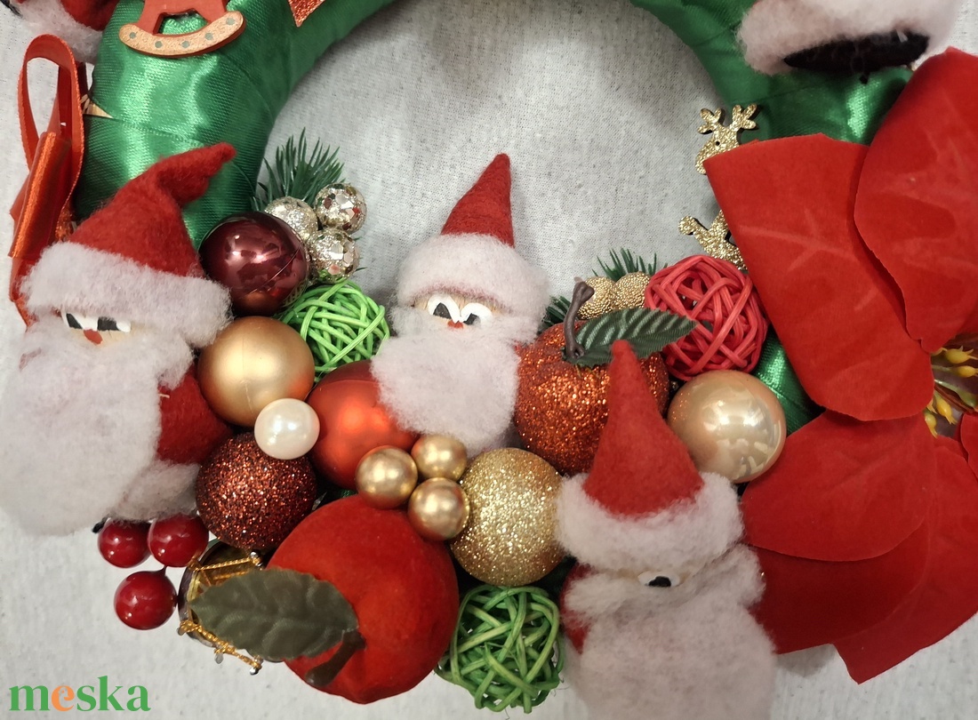 Télapós ajtódísz - karácsony - karácsonyi lakásdekoráció - karácsonyi ajtódíszek - Meska.hu