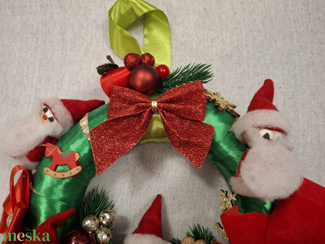 Télapós ajtódísz - karácsony - karácsonyi lakásdekoráció - karácsonyi ajtódíszek - Meska.hu