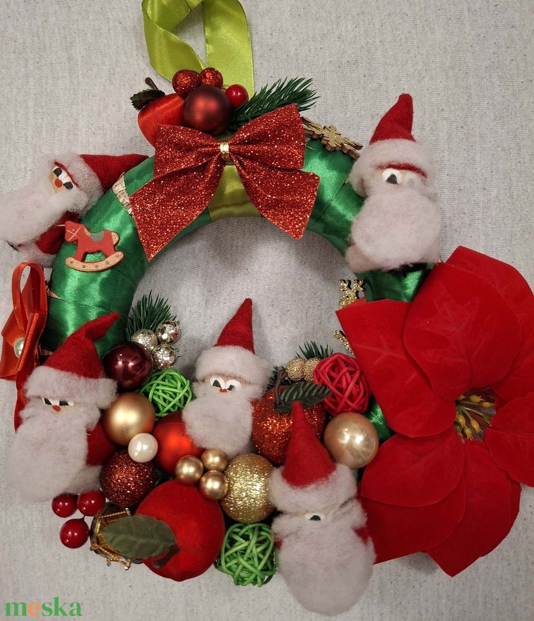 Télapó figura 5 db-os - karácsony - karácsonyi lakásdekoráció - karácsonyfadíszek - Meska.hu