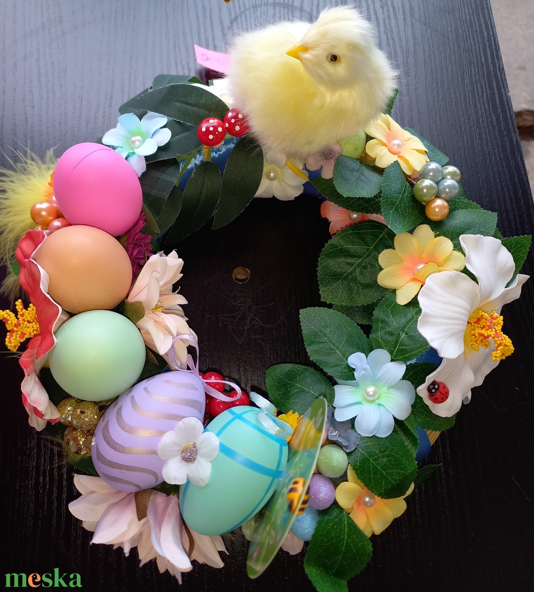 Happy Easter csibével - otthon & életmód - dekoráció - asztal és polc dekoráció - asztaldísz - Meska.hu