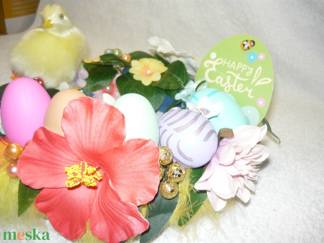 Happy Easter csibével - otthon & életmód - dekoráció - asztal és polc dekoráció - asztaldísz - Meska.hu