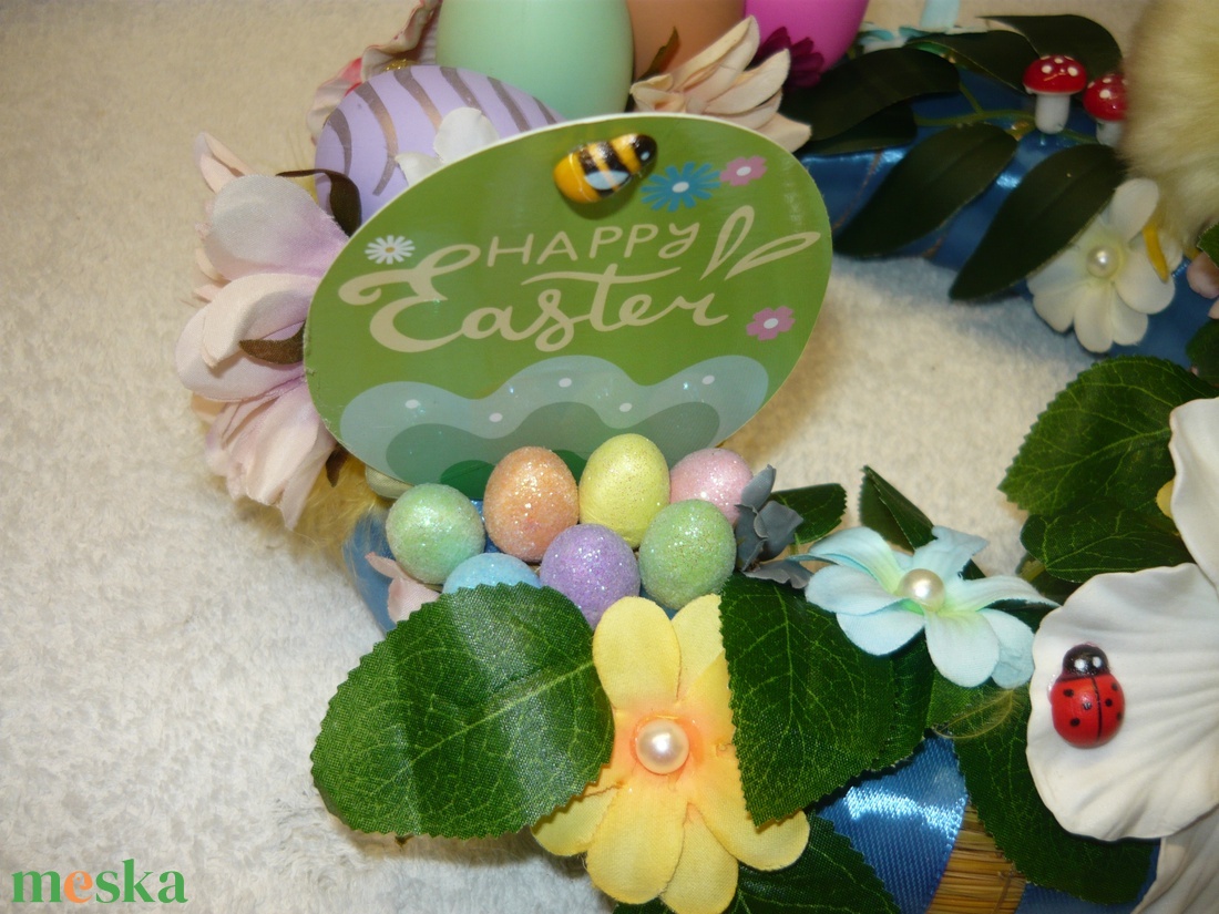 Happy Easter csibével - otthon & életmód - dekoráció - asztal és polc dekoráció - asztaldísz - Meska.hu