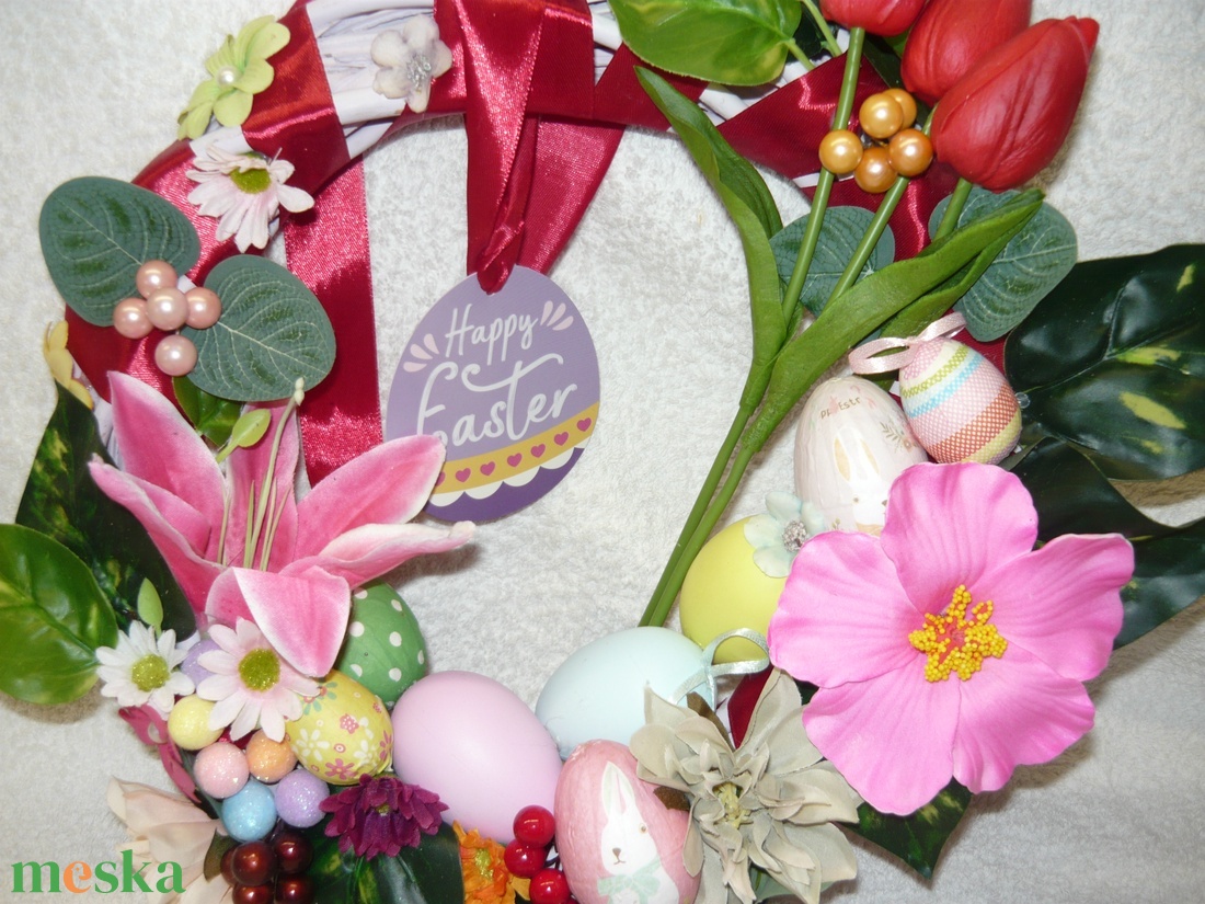 Tulipános húsvét - otthon & életmód - dekoráció - ajtó- és ablak dekoráció - ajtódísz & kopogtató - Meska.hu