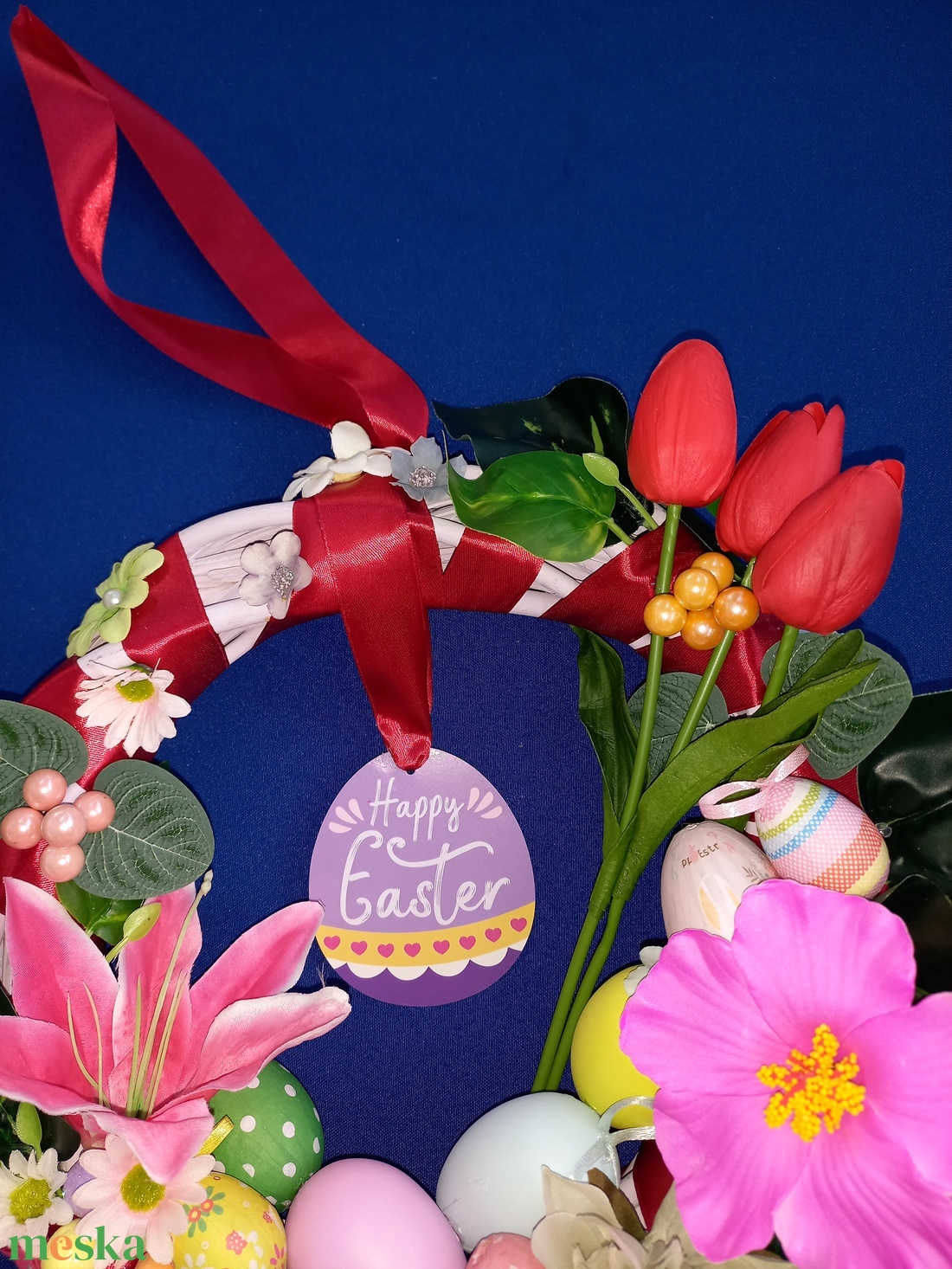 Tulipános húsvét - otthon & életmód - dekoráció - ajtó- és ablak dekoráció - ajtódísz & kopogtató - Meska.hu