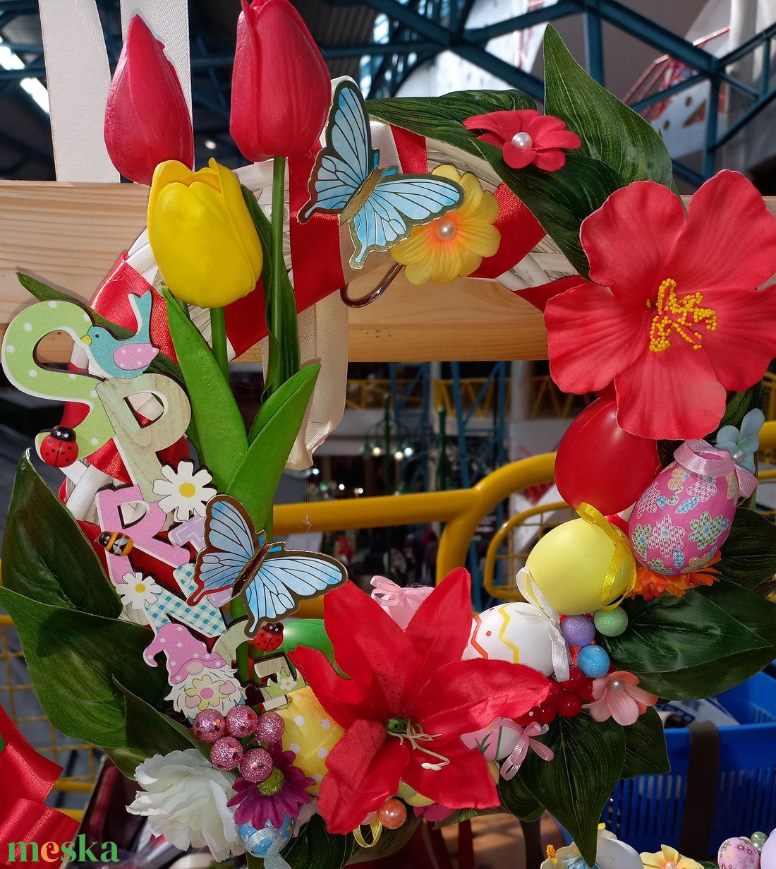 Katicák, méhek és pillangók köszöntik a húsvétot - otthon & életmód - dekoráció - ajtó- és ablak dekoráció - ajtódísz & kopogtató - Meska.hu