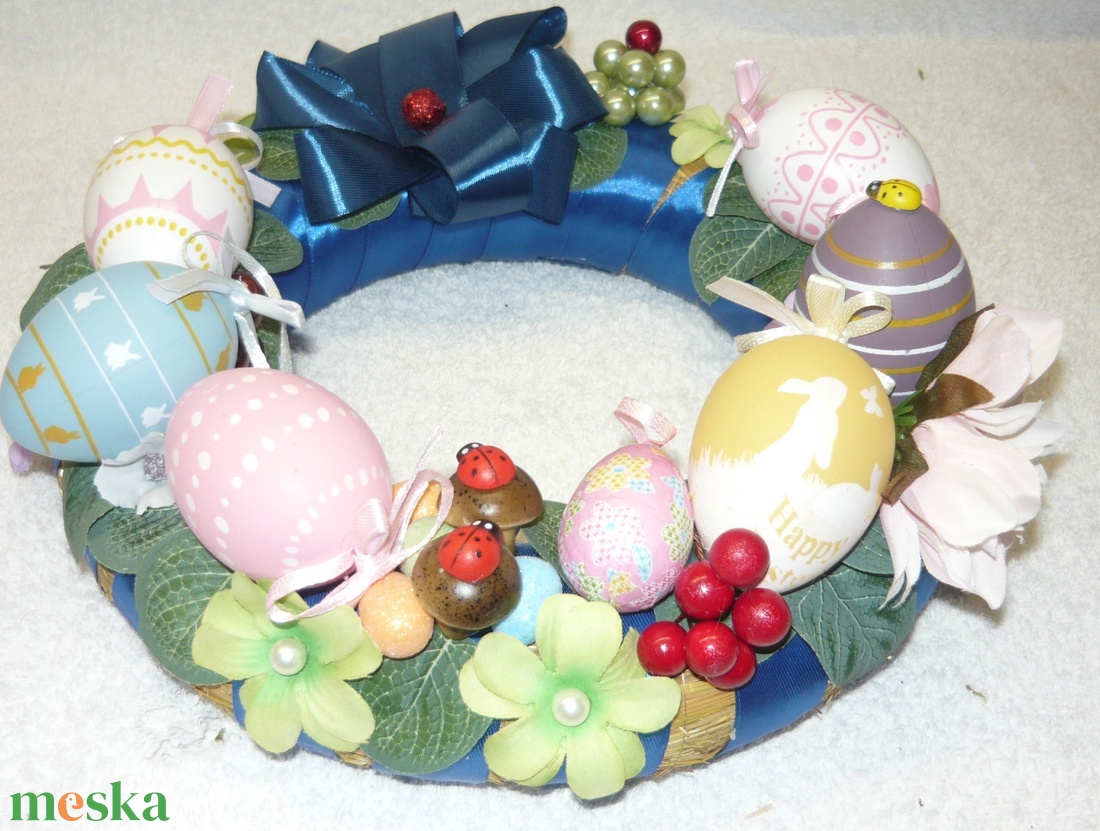 Tojások kékben - otthon & életmód - dekoráció - húsvéti asztaldíszek - Meska.hu