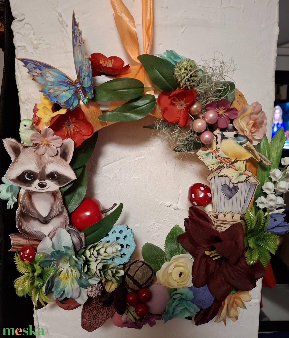 Mosómedve tavasszal - otthon & életmód - dekoráció - ajtó- és ablak dekoráció - ajtódísz & kopogtató - Meska.hu