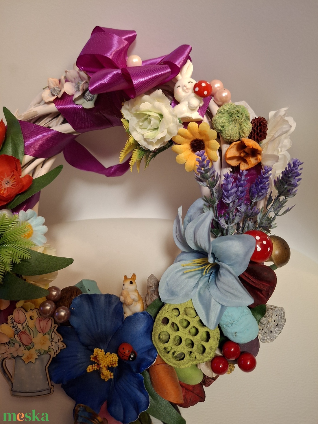 Virágos kancsó tavaszra - otthon & életmód - dekoráció - ajtó- és ablak dekoráció - ajtódísz & kopogtató - Meska.hu