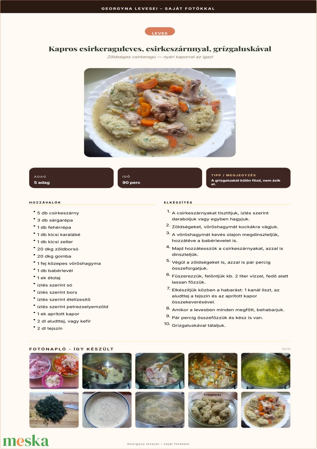 Levesek receptkönyv - 47 recept - DIGITÁLIS PDF - Georgyna - könyv & zene - könyv - Meska.hu