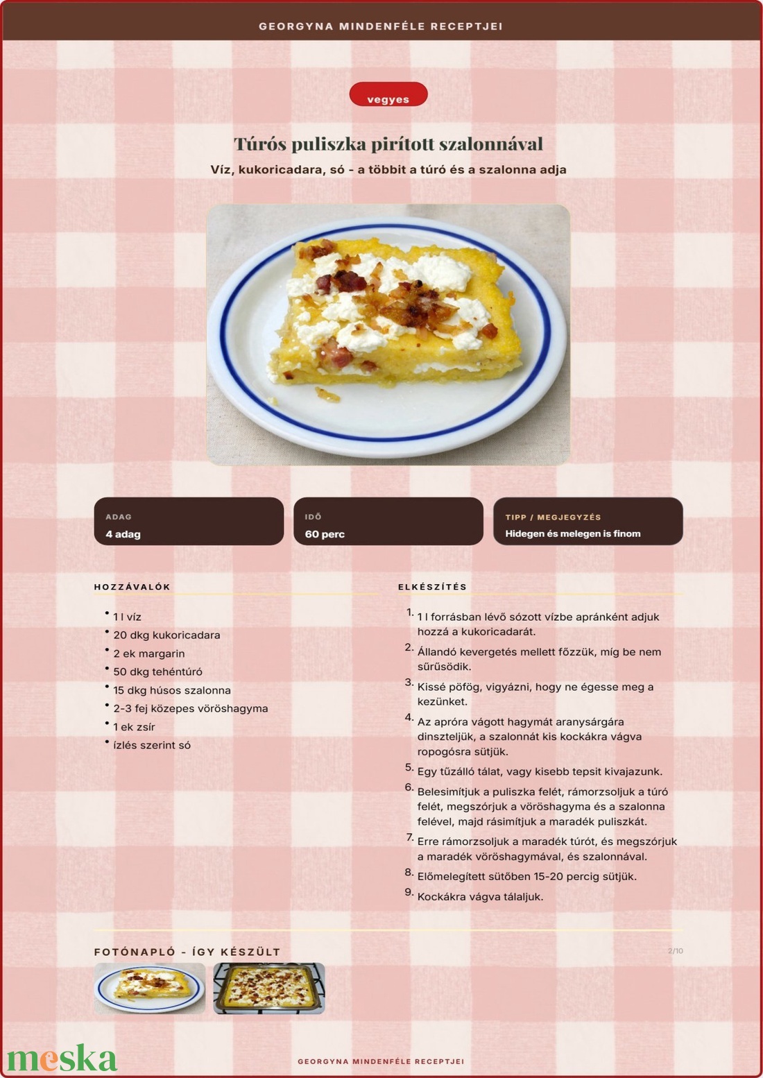 Mindenféle receptek - 76 recept - DIGITÁLIS PDF - Georgyna - könyv & zene - könyv - Meska.hu