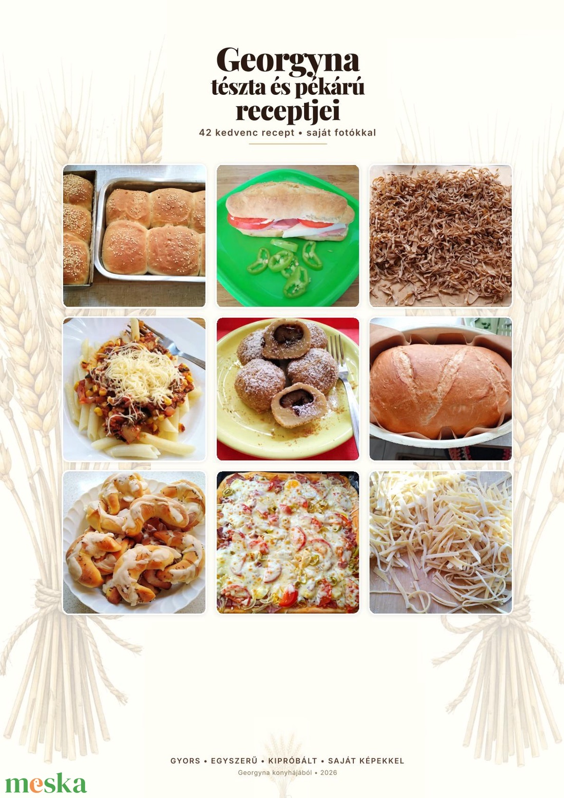 Tészta és pékarú receptkönyv - 42 recept - DIGITÁLIS PDF - Georgyna - könyv & zene - könyv - Meska.hu